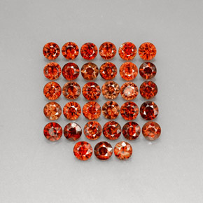 Zircone naturale arancione da  ct, taglio rotondo, VVS-VS