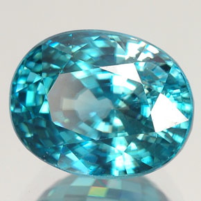 Zircone naturale blu da 5,80 ct, taglio ovale, VVS-VS