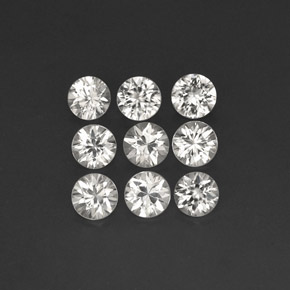 Zircone naturale bianco da  ct, taglio rotondo, VVS