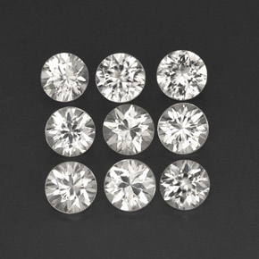 Zircone naturale bianco da  ct, taglio rotondo, VVS