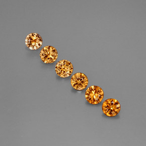 Zircone naturale arancione da  ct, taglio rotondo, VVS-VS