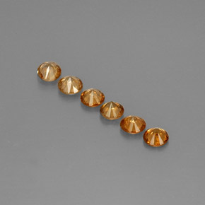 Zircone naturale arancione da  ct, taglio rotondo, VVS-VS