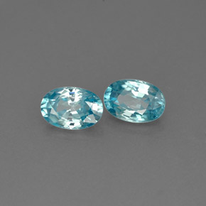 Zircone naturale blu da  ct, taglio ovale, VVS