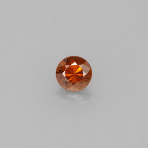 Zircone naturale arancione da 0,45 ct, taglio rotondo, VVS