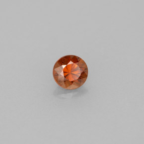 Zircone naturale arancione da 0,45 ct, taglio rotondo, VVS