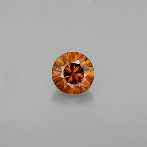 Zircone naturale arancione da 0,60 ct, taglio rotondo, VVS