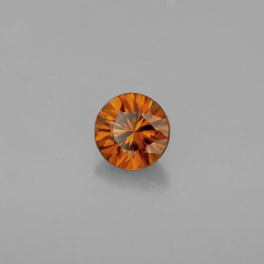Zircone naturale arancione da 0,60 ct, taglio rotondo, VVS