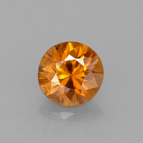 Zircone naturale arancione da 0,57 ct, taglio rotondo, VS