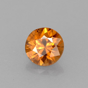 Zircone naturale arancione da 0,57 ct, taglio rotondo, VS