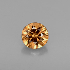 Zircone naturale arancione da 0,63 ct, taglio rotondo, VVS-VS