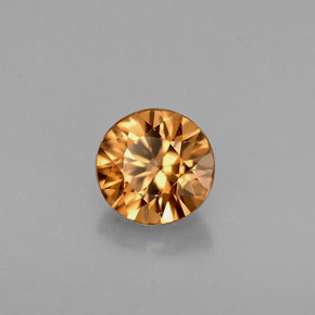 Zircone naturale arancione da 0,63 ct, taglio rotondo, VVS-VS