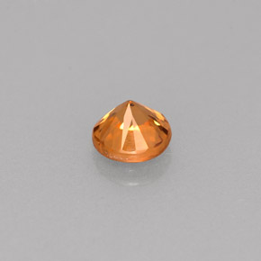 Zircone Arancione naturale da 0.57 ct, Taglio rotondo, VVS