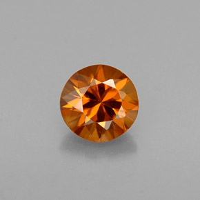 Zircone naturale arancione da 0,60 ct, taglio rotondo, VVS