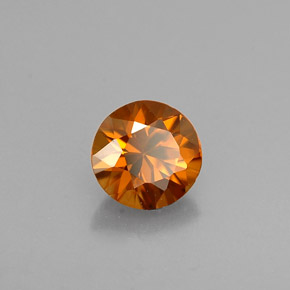 Zircone naturale arancione da 0,60 ct, taglio rotondo, VVS