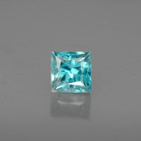 Zircone naturale blu da 0,65 ct, quadrato, VS
