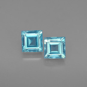 Zircone naturale blu da  ct, quadrato, VS