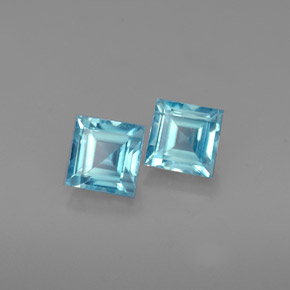 Zircone naturale blu da  ct, quadrato, VS