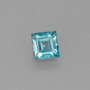 Zircone naturale blu da 1,26 ct, quadrato, VS