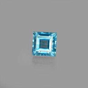 Zircone naturale blu da 1,02 ct, quadrato, VS