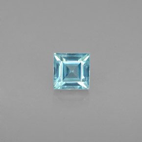 Zircone naturale blu da 0,84 ct, quadrato, VVS-VS