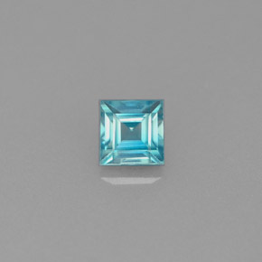 Zircone naturale blu da 0,73 ct, quadrato, VS
