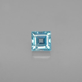 Zircone naturale blu da 0,76 ct, quadrato, VVS-VS