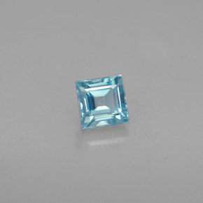 Zircone naturale blu da 0,76 ct, quadrato, VVS-VS