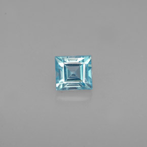 Zircone naturale blu da 0,70 ct, quadrato, VVS-VS