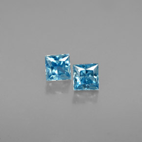 Zircone naturale blu da  ct, quadrato, VVS
