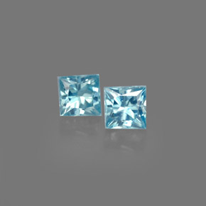 Zircone naturale blu da  ct, quadrato, VS