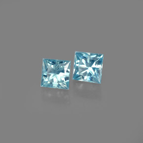 Zircone naturale blu da  ct, quadrato, VS