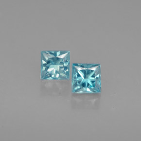 Zircone naturale blu da  ct, quadrato, VS