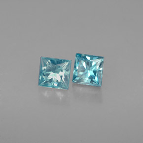 Zircone naturale blu da  ct, quadrato, VS