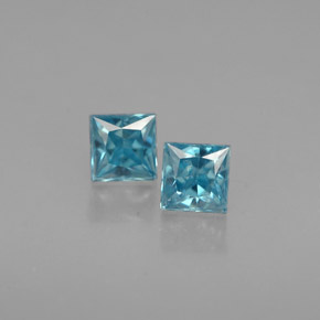 Zircone naturale blu da  ct, quadrato, VS
