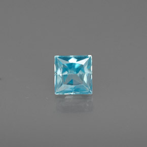 Zircone naturale blu da 0,38 ct, quadrato, VS