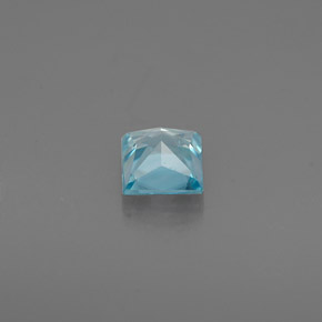 Zircone naturale blu da 0,38 ct, quadrato, VS