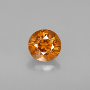Zircone naturale arancione da 1,12 ct, taglio rotondo, VVS