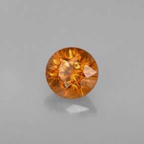 Zircone naturale arancione da 1,12 ct, taglio rotondo, VVS