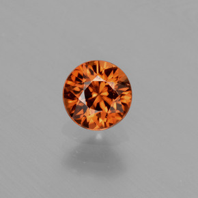 Zircone naturale arancione da 0,94 ct, taglio rotondo, VVS