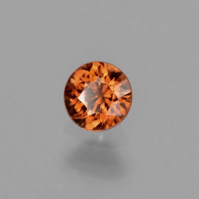 Zircone naturale arancione da 0,94 ct, taglio rotondo, VVS