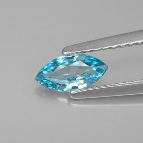 Zircone naturale blu da 0,53 ct, marchesa, VS