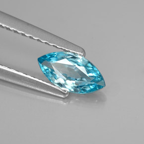 Zircone naturale blu da 0,53 ct, marchesa, VS