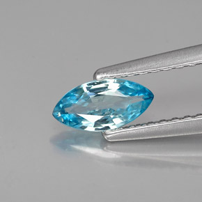 Zircone naturale blu da 0,50 ct, marchesa, VVS