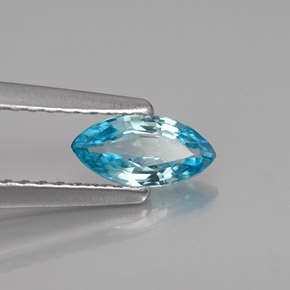 Zircone naturale blu da 0,50 ct, marchesa, VVS