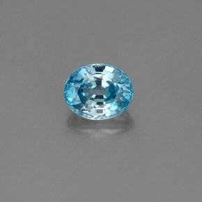 Zircone naturale blu da 1,06 ct, taglio ovale, VVS-VS