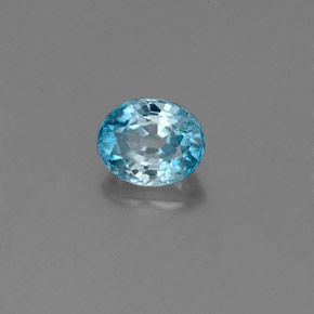 Zircone naturale blu da 1,06 ct, taglio ovale, VVS-VS