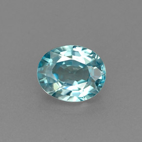 Zircone naturale blu da 1,00 ct, taglio ovale, VVS