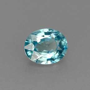 Zircone naturale blu da 1,00 ct, taglio ovale, VVS