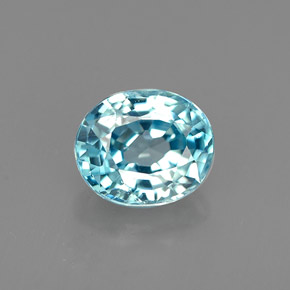 Zircone naturale blu da 0,98 ct, taglio ovale, VVS