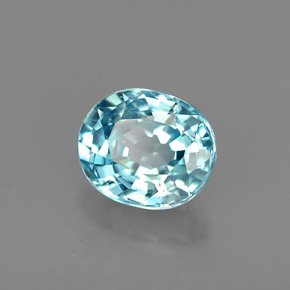 Zircone naturale blu da 0,98 ct, taglio ovale, VVS